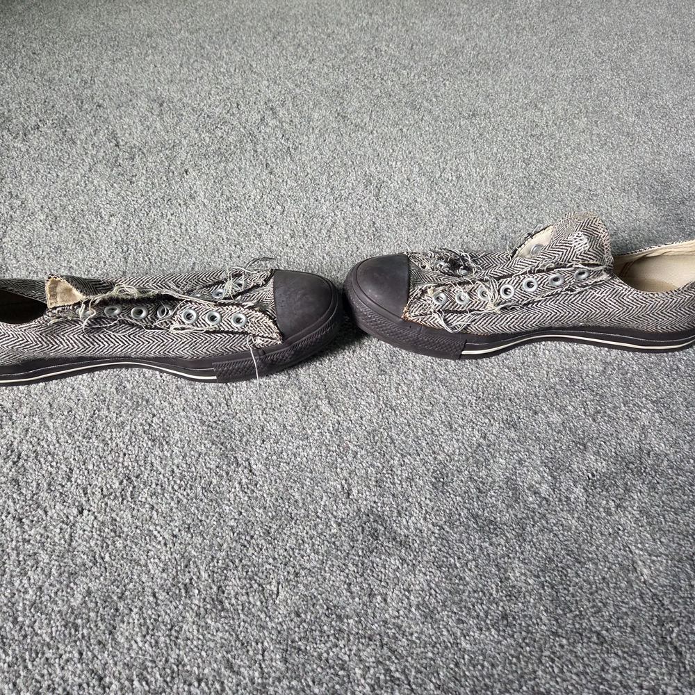 Converse All Star Distressed Herringbone Sneakers | Men’s 9.5 Women’s 11 - Picture 7 of 8